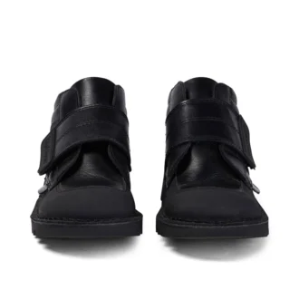 Παιδικά αγόρια Kick Mid Scuff δέρμα μαύρο