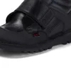 Παιδικά αγόρια Kick Mid Scuff δέρμα μαύρο