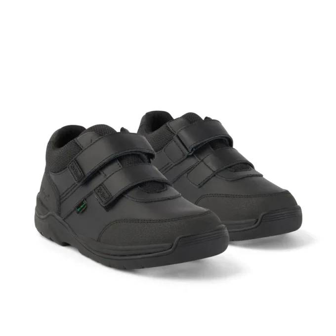 Παιδικά αγόρια Stomper Mid δερμάτινα μαύρα