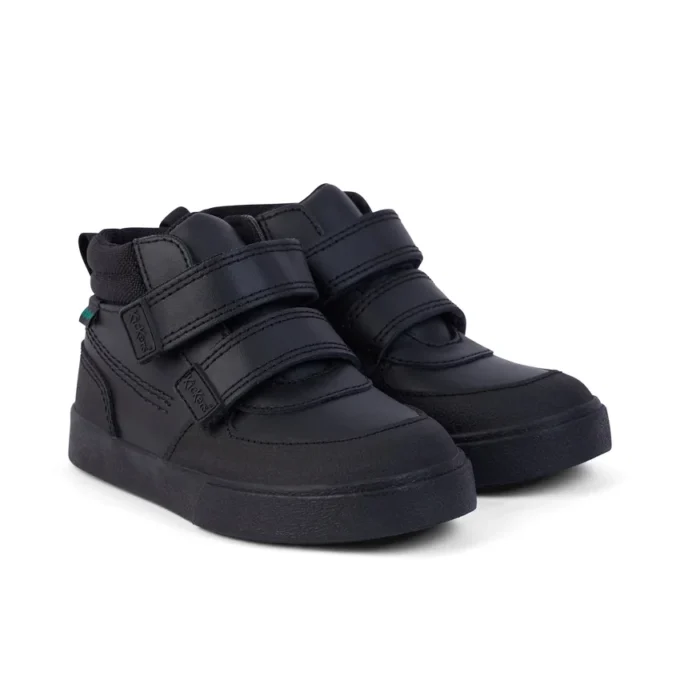 Παιδικά αγόρια Tovni Scuff Hi Δέρμα Μαύρο