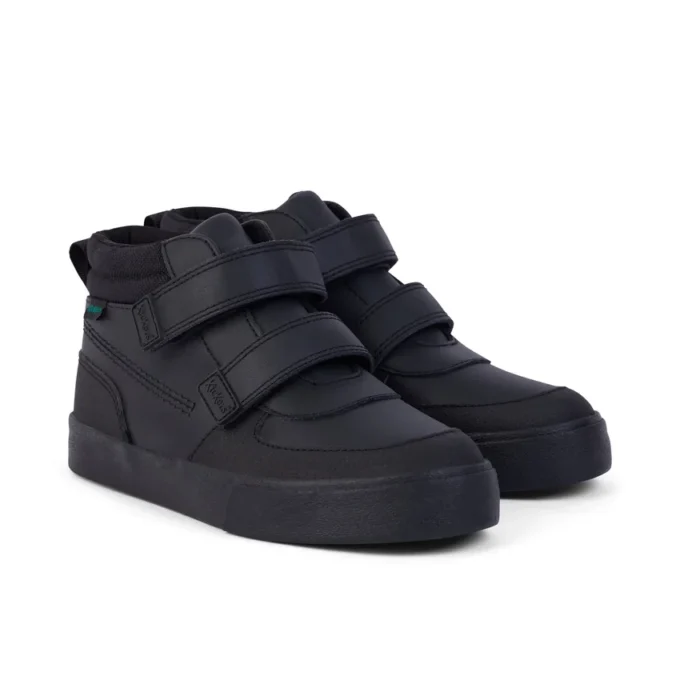 Παιδικά αγόρια Tovni Scuff Hi δερμάτινα μαύρα