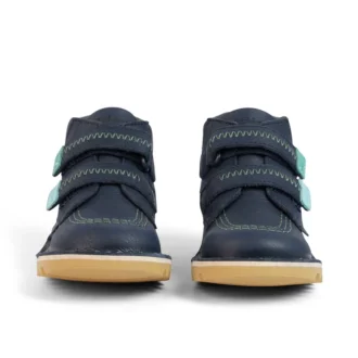 Παιδικά αγορίστικα μποτάκια Kick Hi Roll ZigZag από δέρμα σε μπλε ναυτικό χρώμα