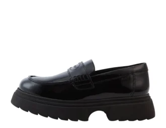 Παιδικά κοριτσίστικα Kenzi Loafer Δερμάτινα Μαύρα