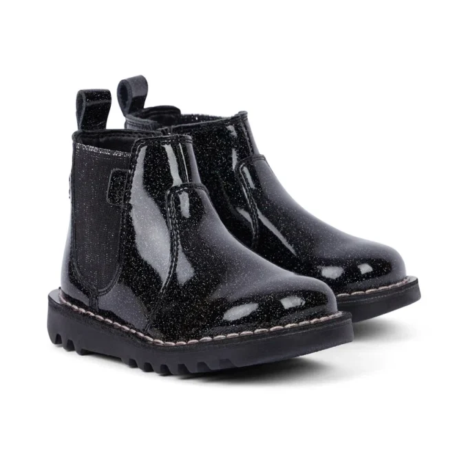 Παιδικά κοριτσίστικα Kick Chelsea Galactic Leather Μαύρα