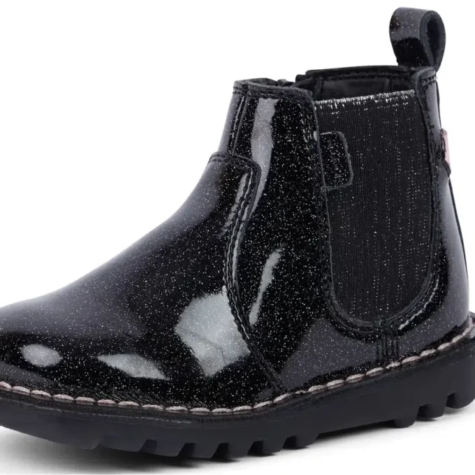 Παιδικά κοριτσίστικα Kick Chelsea Galactic Leather Μαύρα