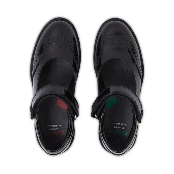 Παιδικά κοριτσίστικα Lachly MJ Brogue από λουστρίνι, μαύρα