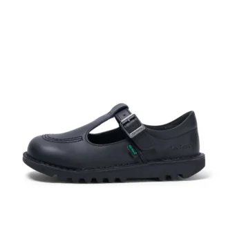 Παιδικά κοριτσίστικα παπούτσια Kick T-Bar Leather Alternative Μαύρα