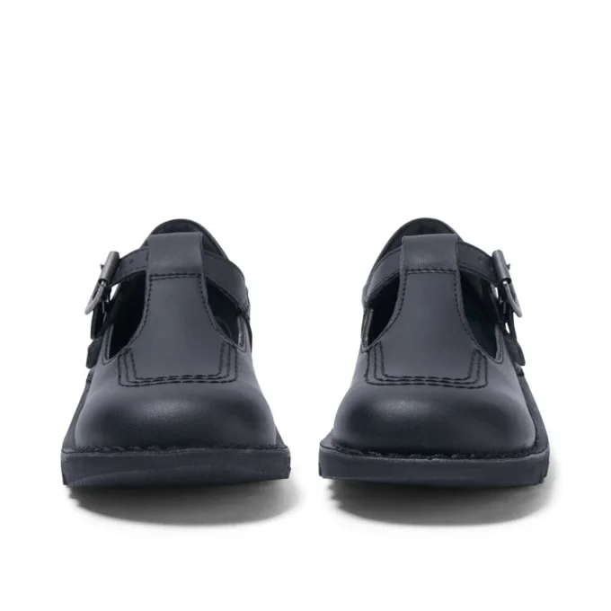 Παιδικά κοριτσίστικα παπούτσια Kick T-Bar Leather Alternative Μαύρα