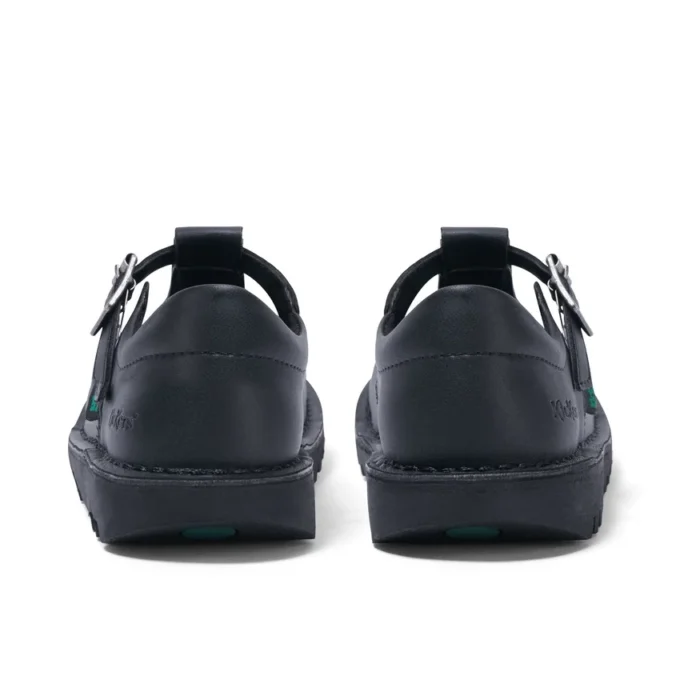 Παιδικά κοριτσίστικα παπούτσια Kick T-Bar Leather Alternative Μαύρα
