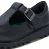 Παιδικά κοριτσίστικα παπούτσια Kick T-Bar Leather Alternative Μαύρα