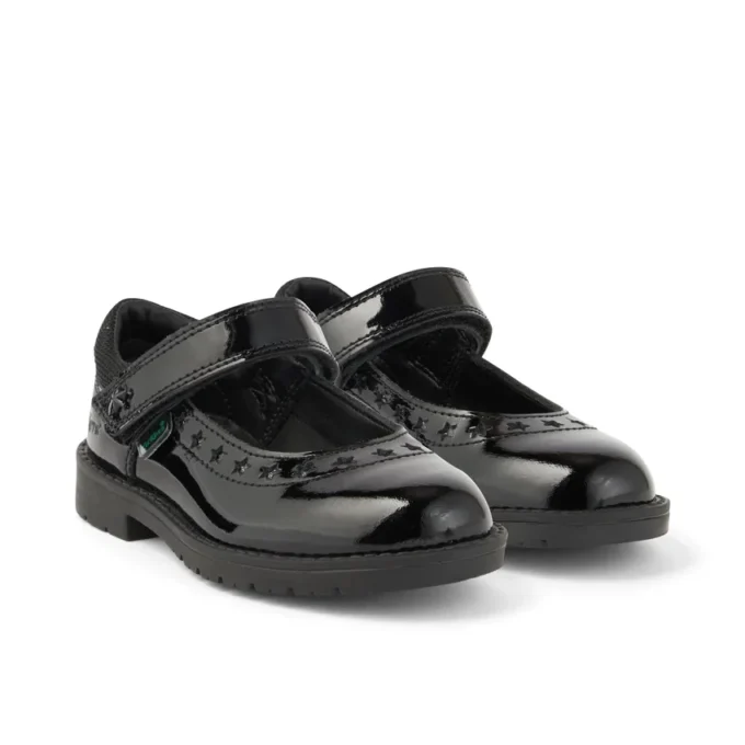 Παιδικά κοριτσίστικα παπούτσια Lachly Star Mj από λουστρίνι, μαύρα Παιδικά κοριτσίστικα παπούτσια Lachly Star Mj από λουστρίνι, μαύρα