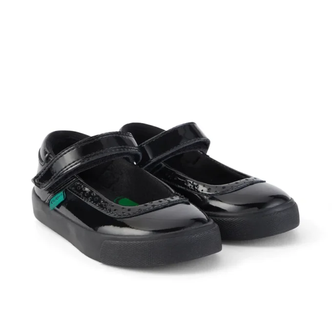 Παιδικά κοριτσίστικα παπούτσια Tovni Brogue MJ από λουστρίνι, μαύρα