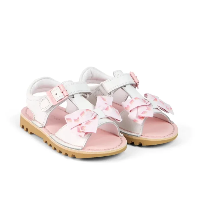 Παιδικά σανδάλια Kick Sandal για κορίτσια, δερμάτινα, λευκά Παιδικά σανδάλια Kick Sandal για κορίτσια, δερμάτινα, λευκά