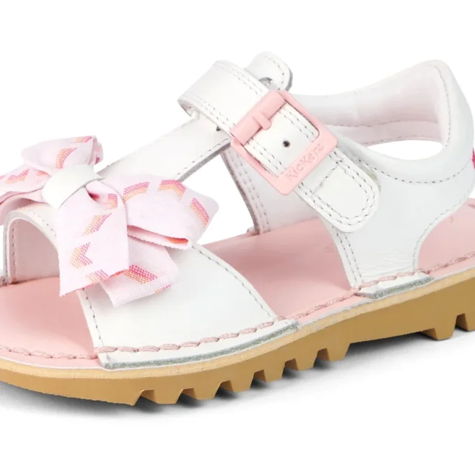 Παιδικά σανδάλια Kick Sandal για κορίτσια, δερμάτινα, λευκά Παιδικά σανδάλια Kick Sandal για κορίτσια, δερμάτινα, λευκά