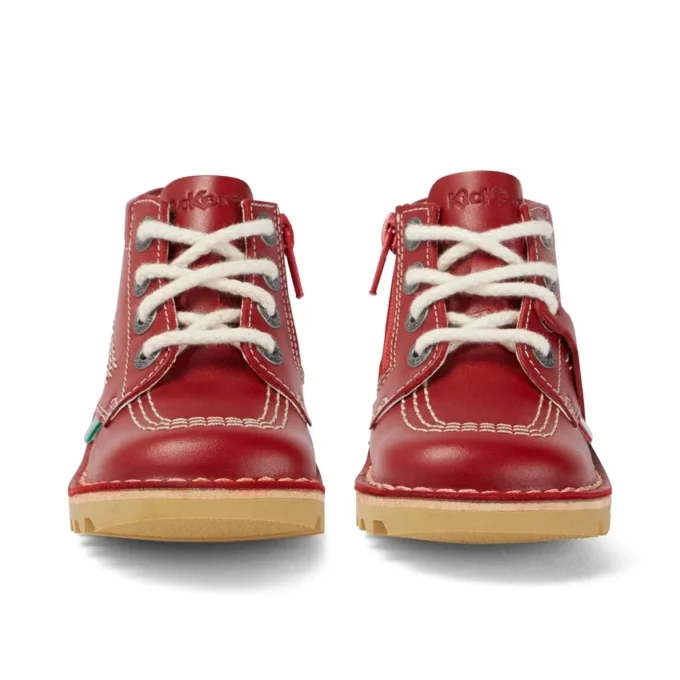 Παιδικά Unisex Kick Hi Zip Δέρμα Κόκκινο