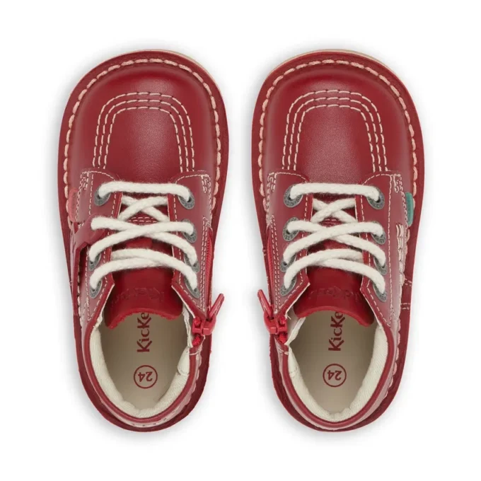 Παιδικά Unisex Kick Hi Zip Δέρμα Κόκκινο