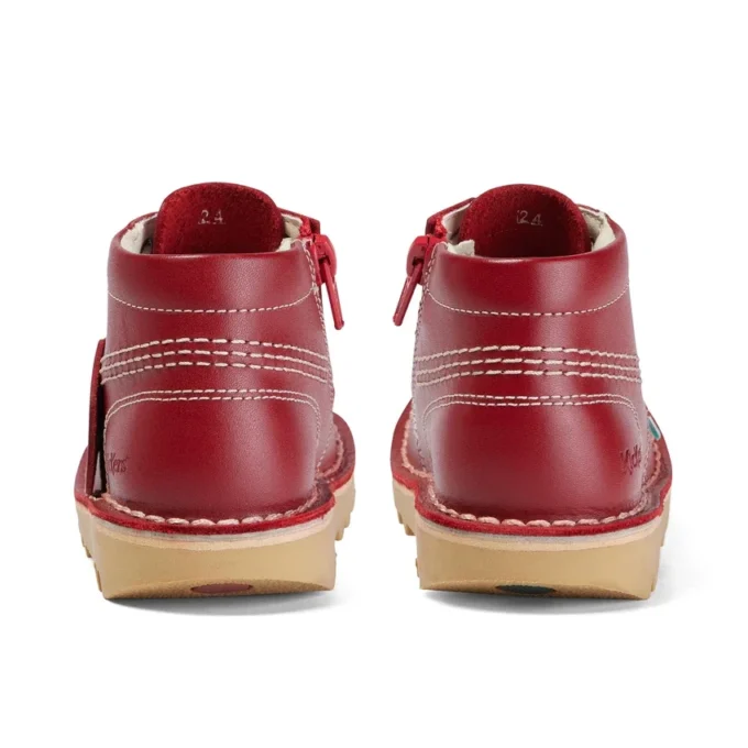 Παιδικά Unisex Kick Hi Zip Δέρμα Κόκκινο