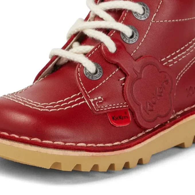 Παιδικά Unisex Kick Hi Zip Δέρμα Κόκκινο