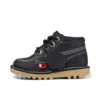 Παιδικά Unisex Kick Hi Zip Δέρμα Μαύρο/Λευκό