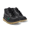 Παιδικά Unisex Kick Hi Zip Δέρμα Μαύρο/Λευκό