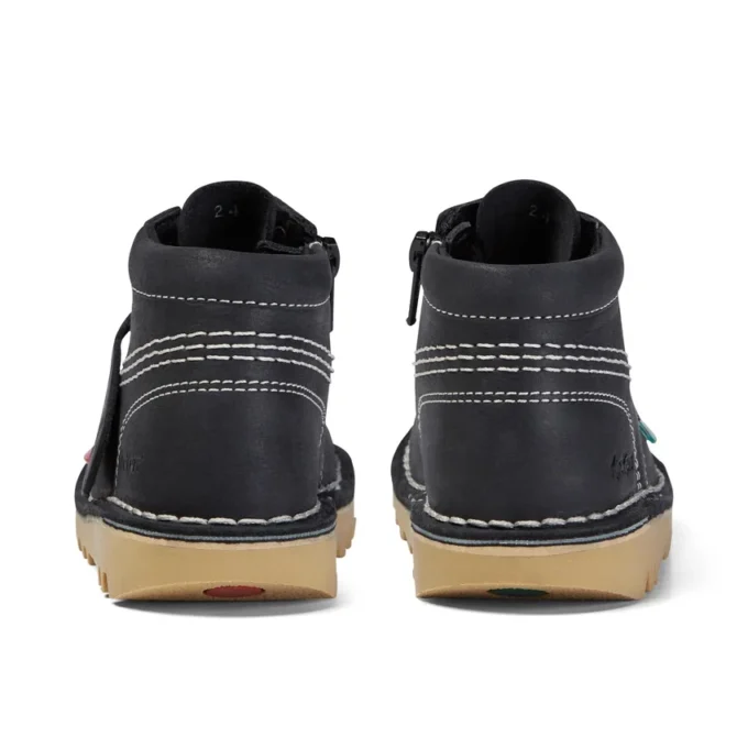 Παιδικά Unisex Kick Hi Zip Δέρμα Μαύρο/Λευκό