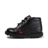 Παιδικά Unisex Kick Hi Zip Δερμάτινα Μαύρα