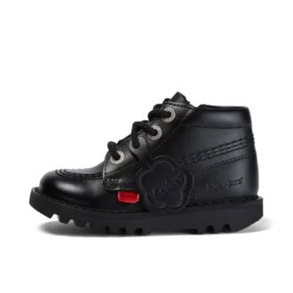 Παιδικά Unisex Kick Hi Zip Δερμάτινα Μαύρα