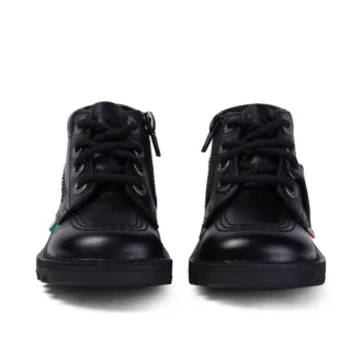 Παιδικά Unisex Kick Hi Zip Δερμάτινα Μαύρα
