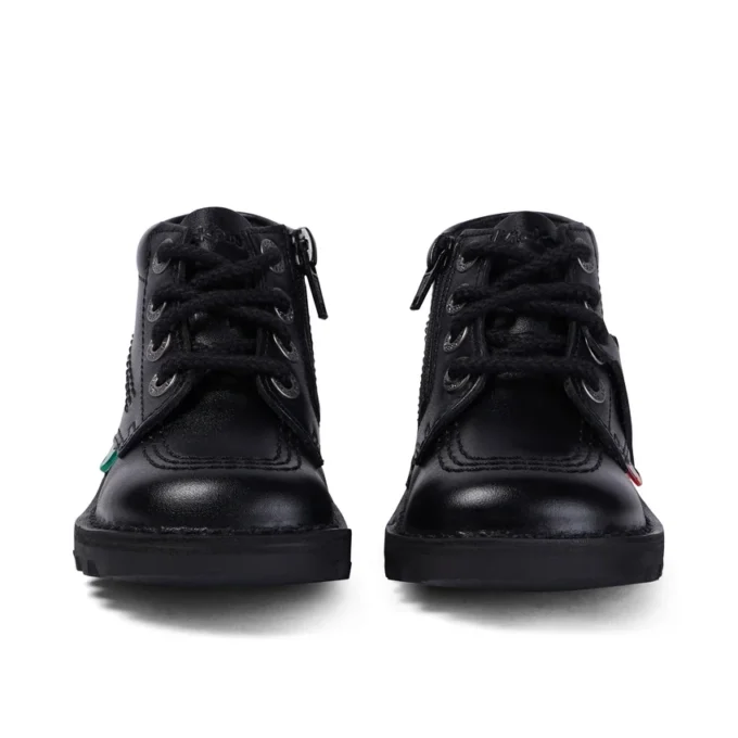 Παιδικά Unisex Kick Hi Zip Δερμάτινα Μαύρα