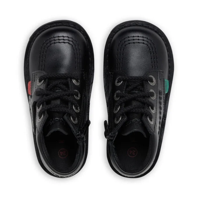 Παιδικά Unisex Kick Hi Zip Δερμάτινα Μαύρα