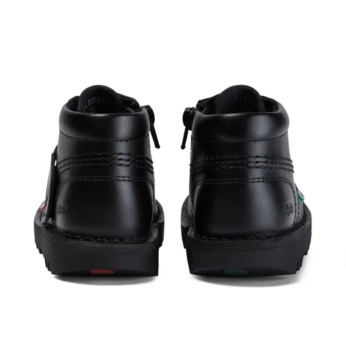 Παιδικά Unisex Kick Hi Zip Δερμάτινα Μαύρα
