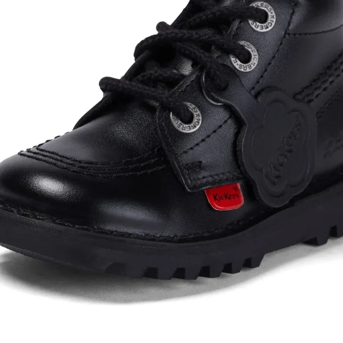 Παιδικά Unisex Kick Hi Zip Δερμάτινα Μαύρα