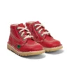 Παιδικά Unisex Kick Hi Zip Leather Alternative Κόκκινα