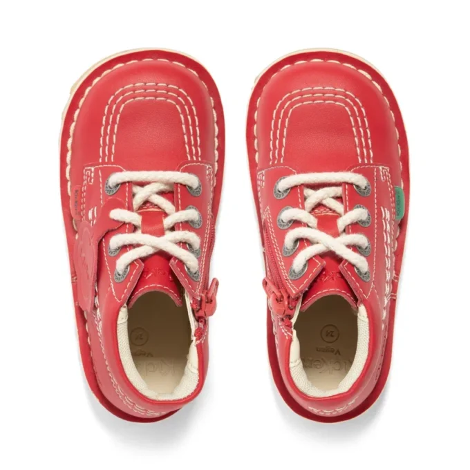 Παιδικά Unisex Kick Hi Zip Leather Alternative Κόκκινα