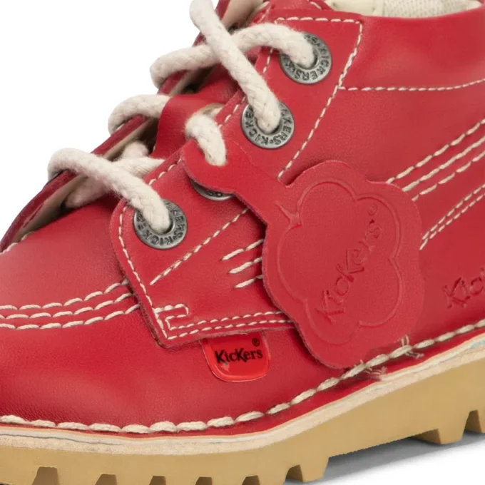 Παιδικά Unisex Kick Hi Zip Leather Alternative Κόκκινα