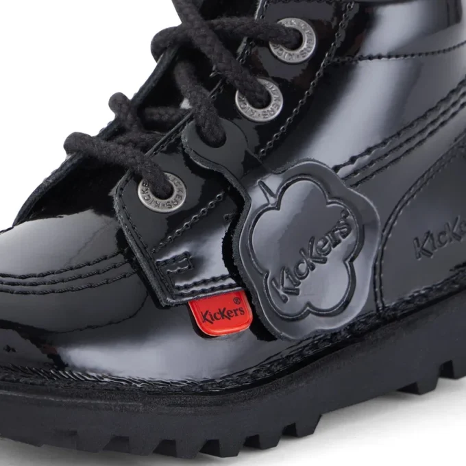 Παιδικά Unisex Kick Hi Zip Λουστρίνι Μαύρα