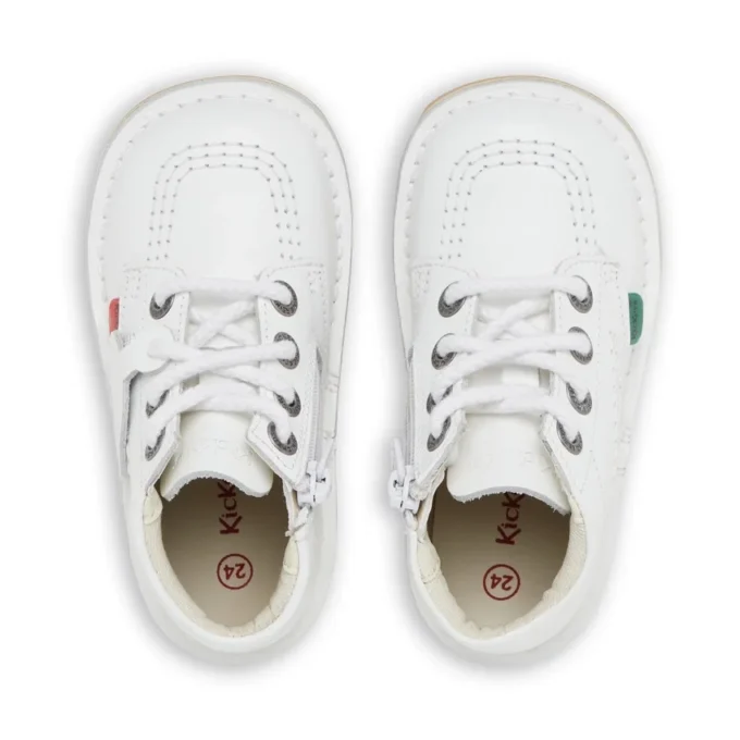 Παιδικό Unisex Kick Hi Zip Δέρμα Λευκό Παιδικό Unisex Kick Hi Zip Δέρμα Λευκό