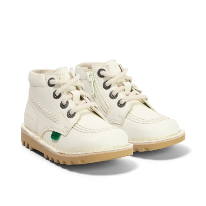 Παιδικό Unisex Kick Hi Zip Leather Alternative Λευκό Παιδικό Unisex Kick Hi Zip Leather Alternative Λευκό