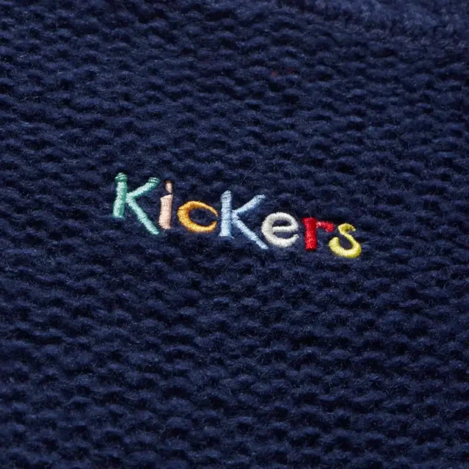 Πλεκτό γυναικείο Kickers με λαιμόκοψη και φαρδιά μανίκια, μπλε Πλεκτό γυναικείο Kickers με λαιμόκοψη και φαρδιά μανίκια, μπλε