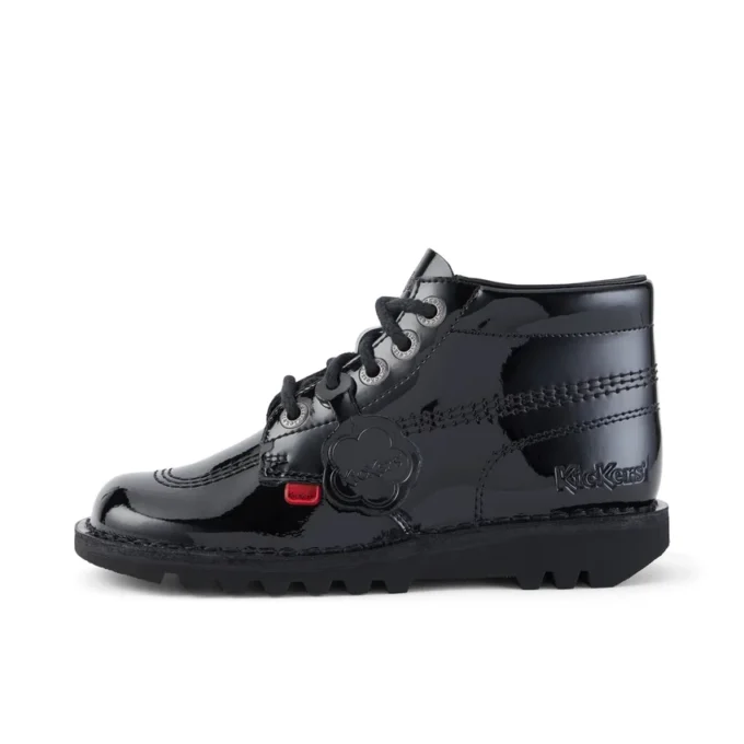 Youth Unisex Kick Hi Patent Leather Black Youth Unisex Kick Hi Patent Leather Black