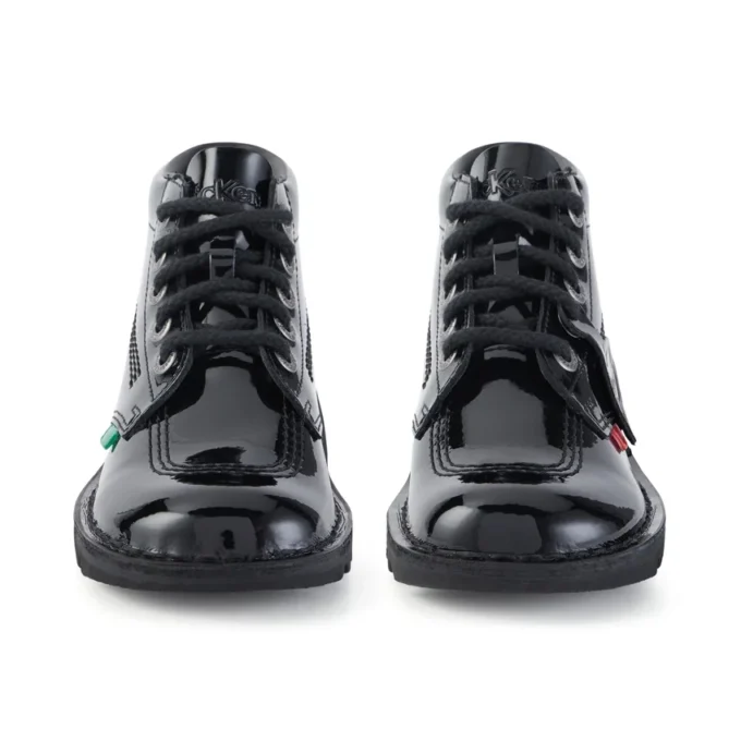 Youth Unisex Kick Hi Patent Leather Black Youth Unisex Kick Hi Patent Leather Black