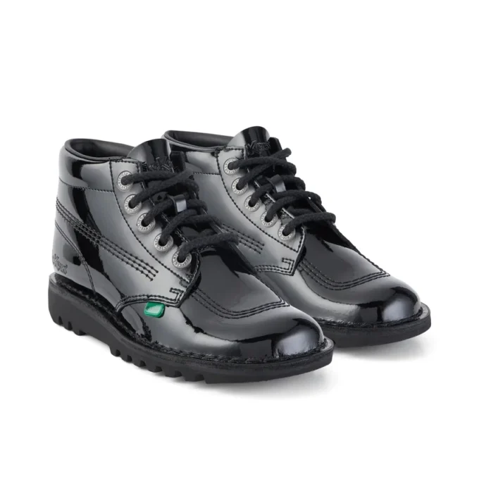 Youth Unisex Kick Hi Patent Leather Black Youth Unisex Kick Hi Patent Leather Black