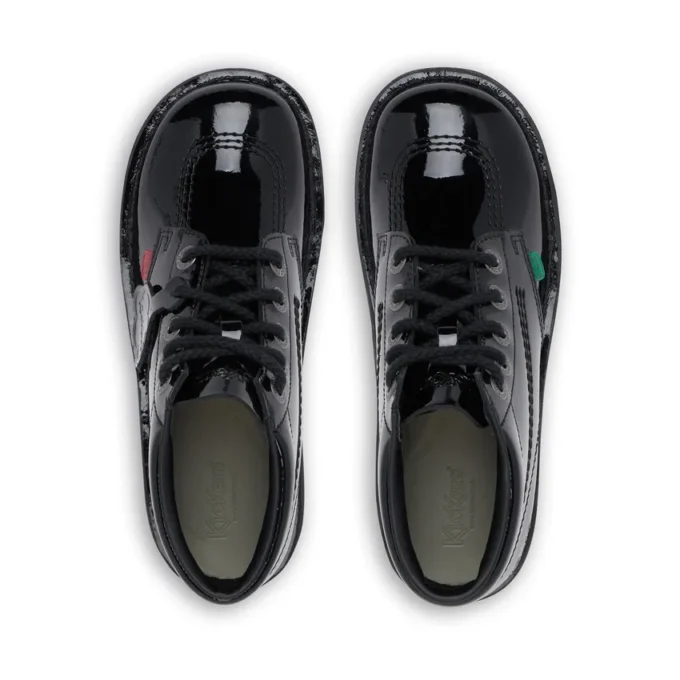 Youth Unisex Kick Hi Patent Leather Black Youth Unisex Kick Hi Patent Leather Black