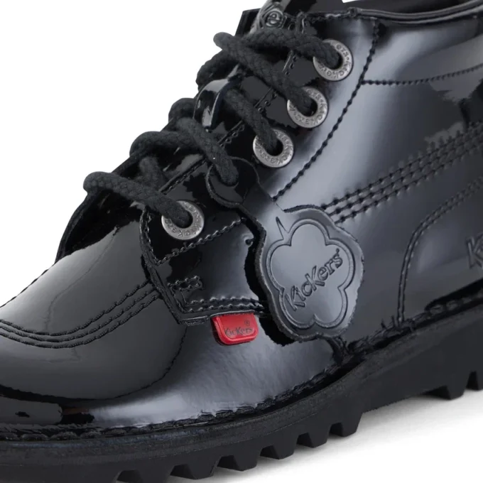 Youth Unisex Kick Hi Patent Leather Black Youth Unisex Kick Hi Patent Leather Black