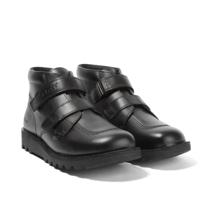 Youth Unisex Kick Hi Vel Leather Black Youth Unisex Kick Hi Vel Leather Black