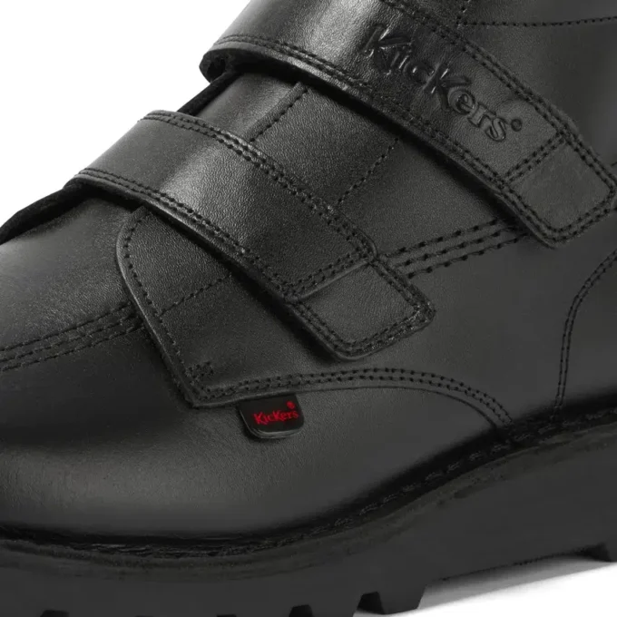 Youth Unisex Kick Hi Vel Leather Black Youth Unisex Kick Hi Vel Leather Black