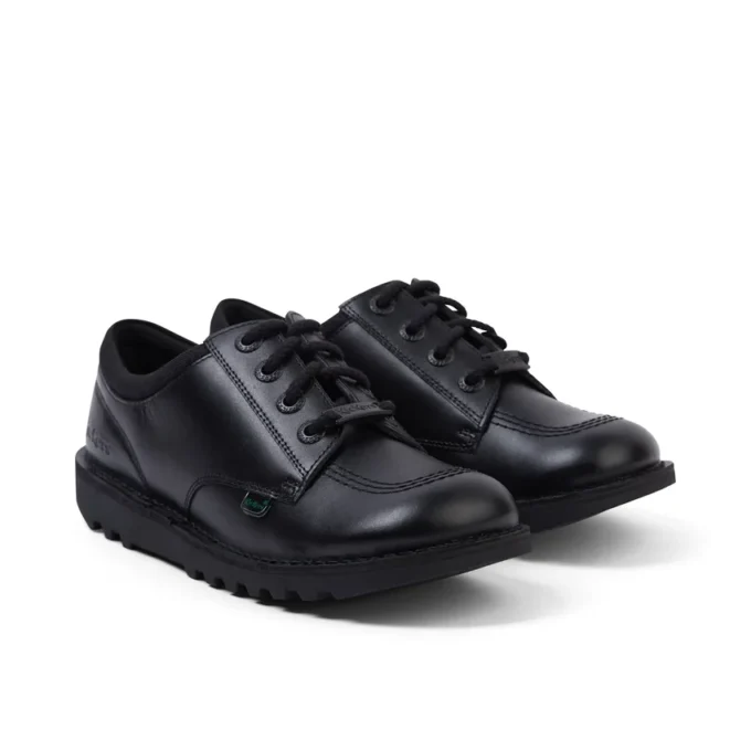 Youth Unisex Kick Lo Mix Mesh Leather Black